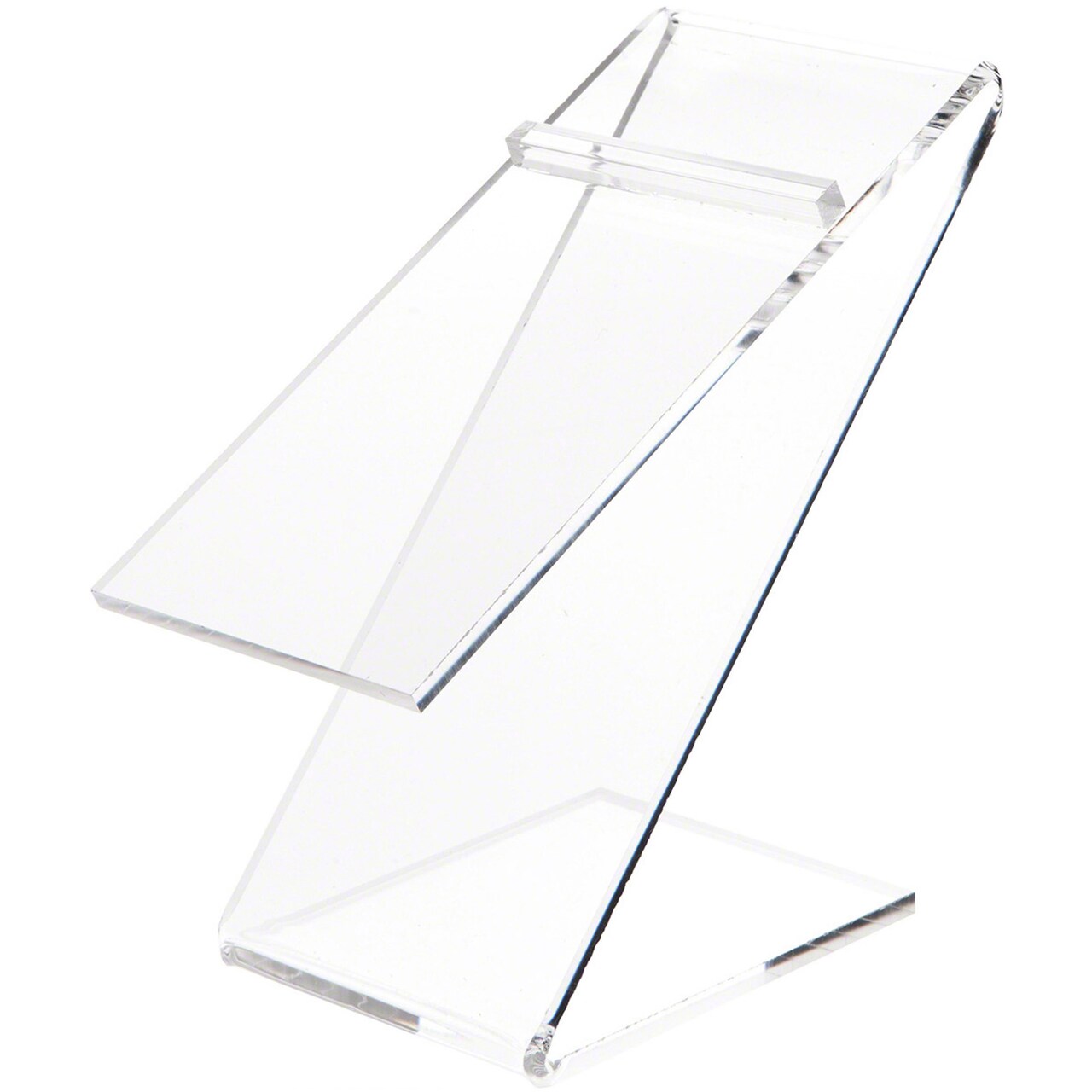 Plymor Clear Acrylic Elevated Heel "Z" Shoe Display Riser, 3" W x 6" D x 6.75" H